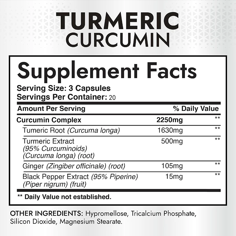 Turmeric and Curcumin 2250mg,  - Turmeric Curcumin Capsule recension och pris